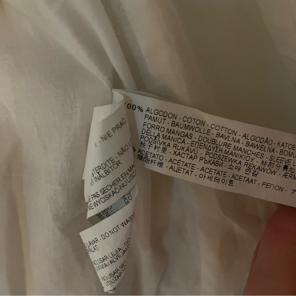 Zara White Cotton Zip Up Jacket - Picture 4 of 8